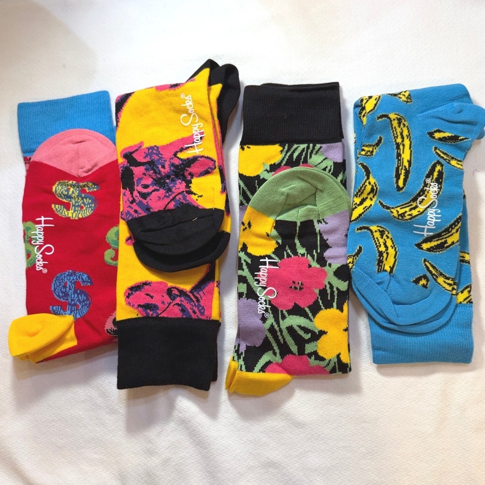 Happy Socks Andy Warhol Socks Men 10-13 Multicolor NEW 4-Pack Gift Box Set